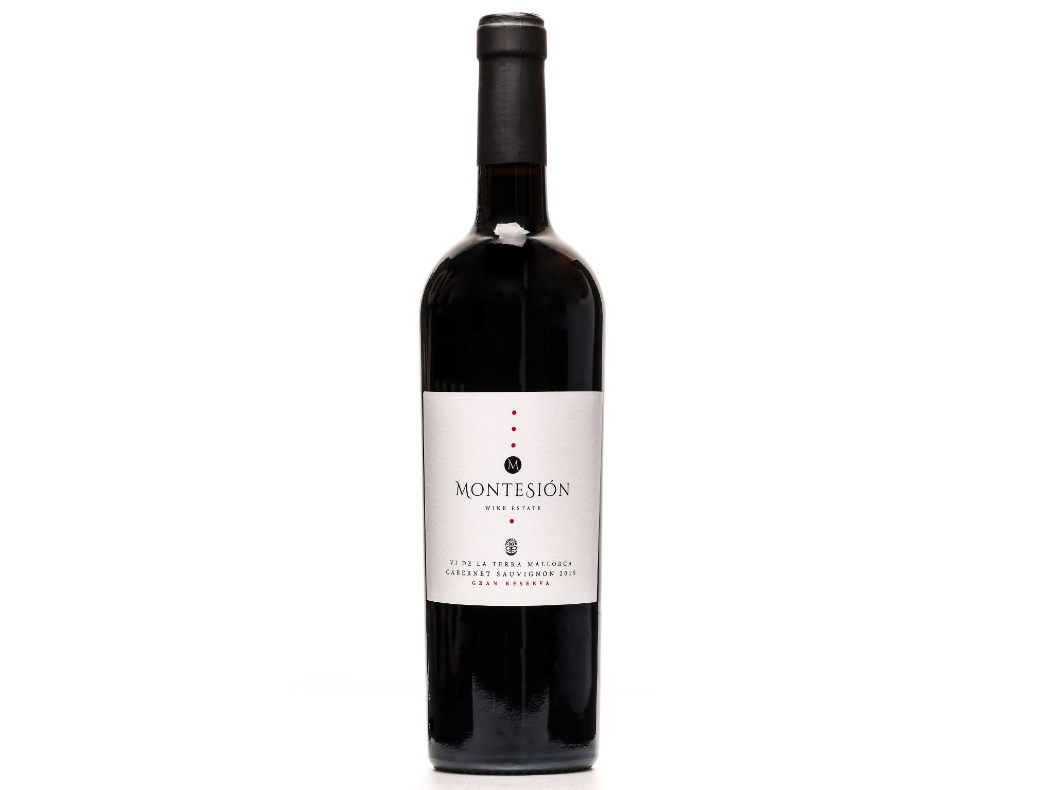 Red wine Bottle on white background