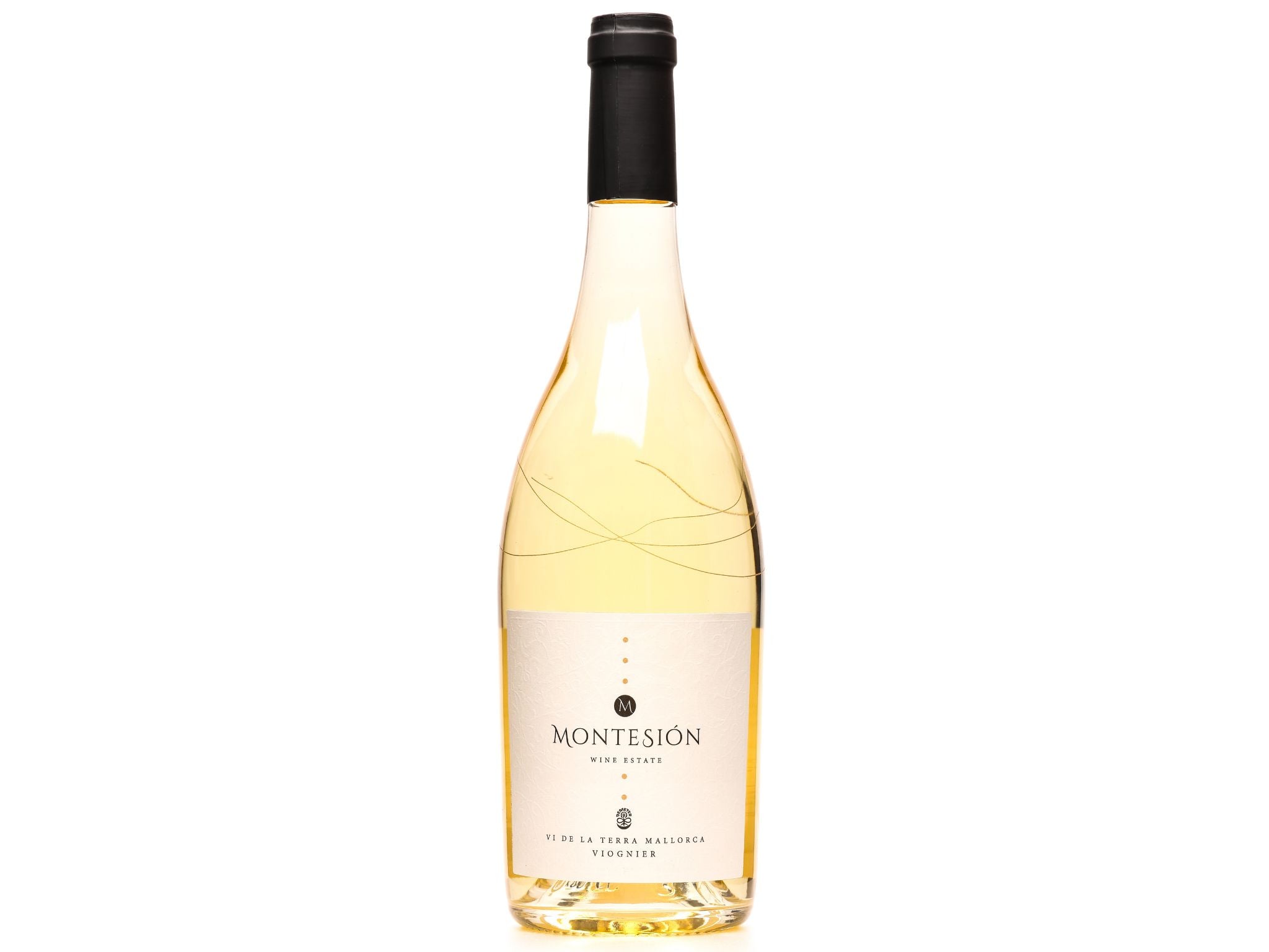 White wine bottle on white background 